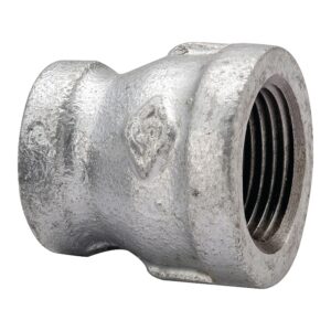 Galvanized Reducing Pipe Coupling, 3/4 in x 3/8 in