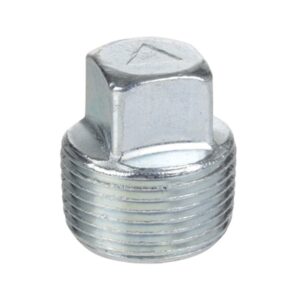 Galvanized Pipe Plug, 1/4 in, Square Head, Solid