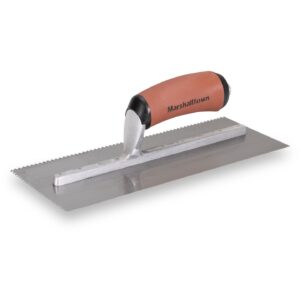 Marshalltown Notched Trowel, Invin, 1/2 x 1/2, Curved Handle