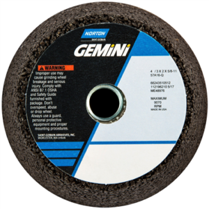Norton Cup Wheel, Flared, 4 in x 2 in x 5/8-11 in, Met