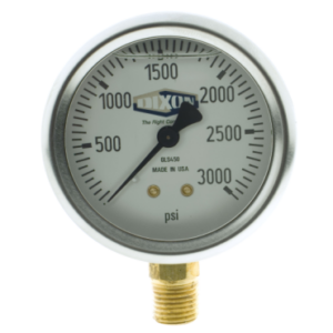 Pressure Gauge, Liquid Filled, 160 PSI, 2-1/2 in