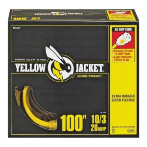 Cord, Extension, 10/3, 100 ft, Yellow, Woods
