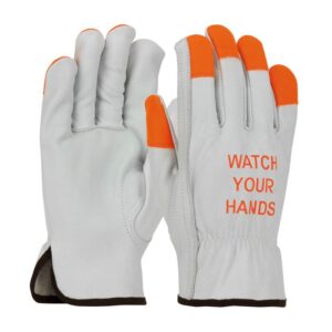 Wells Lamont Driver Gloves, Leather, Orange Tip, XL
