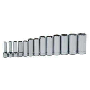 Bahco Socket Set, 3/8 in Drive, 6-Point, 9-PC