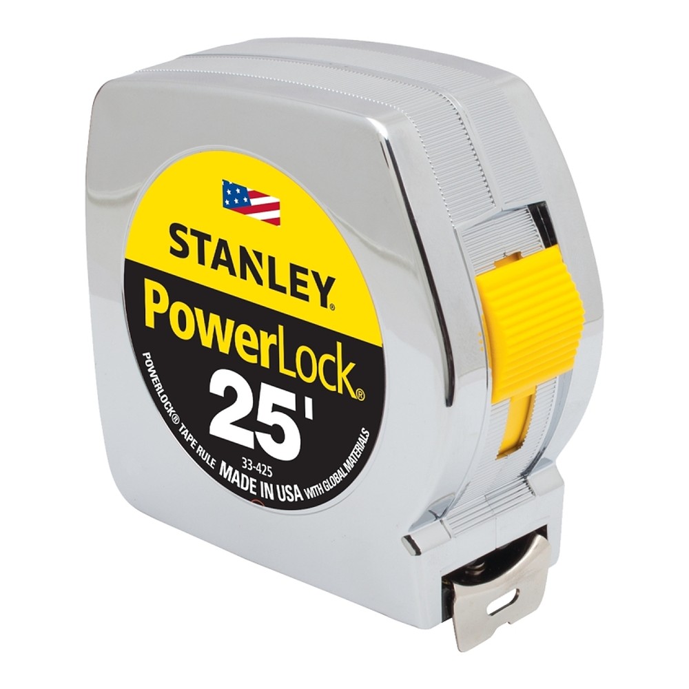 Tape Measure, 1 in x 25 ft, 4/Box, Pwrlock