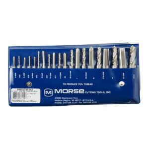 Morse Tap Kit, NF, With Drill, 10-Piece, #4-48-1/-20