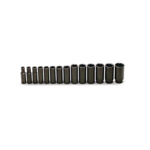 Wright Socket Set, Impact, 1/2 in, Deep, 14-Piece