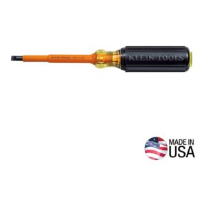 Klein Screwdriver, Regular, 1/4 x 4 in, Insulated