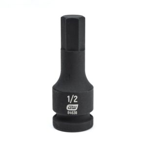 Impact Hex Bit Socket, 1/2 in x 1/2 in Drive