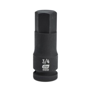 Impact Hex Bit Socket, 3/4 in x 1/2 in Drive