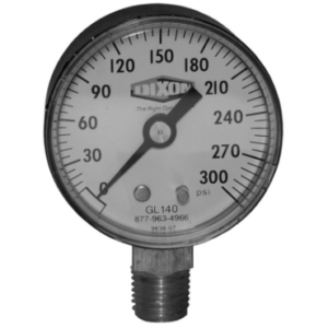 Pressure Gauge, 0-200 PSI, 2 in, 1/4 NPT