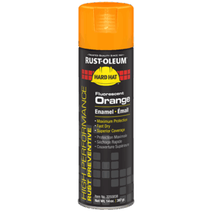 Rust-Oleum Spray Paint, Flou Orange, Hard Hat
