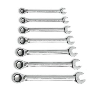 Set, Wrench, Combination, Ratcheting 7-Piece with Roll