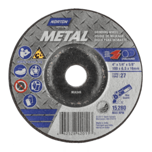 Grinding Wheel, 4 in x 1/4 in x 5/8 in, Metal