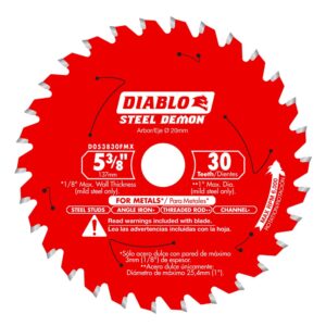 Diablo Metal Circular Saw Blade, 5-3/8 in x 30T, 5/8 in and 1/2 in Arbor