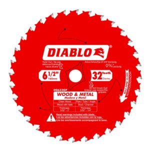Diablo Circular Saw Blade, 6-1/2 in x 32T, Wood/Metal