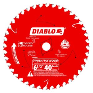 Diablo Circular Saw Blade, 6-1/2 in x 40T, Finishing