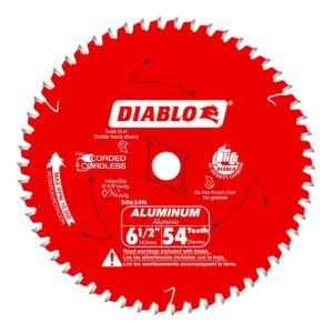 Diablo Metal Circular Saw Blade, 6-1/2 in x 54T, Aluminum