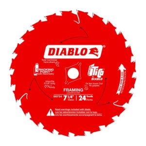 Diablo Circular Saw Blade, 7-1/4 in x 24T