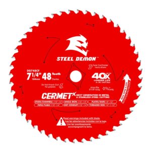 Diablo Metal Circular Saw Blade, 7-1/4 in x 48T, Cermet
