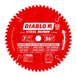 Diablo Metal Circular Saw Blade, 7-1/4 in x 56T, Ferrous