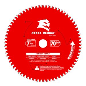 Diablo Metal Circular Saw Blade, 7 in x 70T, Thin Ferrous