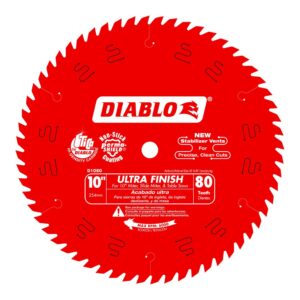 Diablo Circular Saw Blade, 10 in x 80T, Ultra Finish