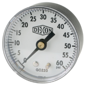 Pressure Gauge, 0-60 PSI, 2 in, Back Mount
