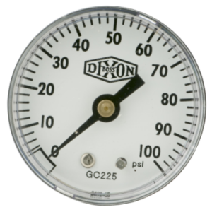 Pressure Gauge, 0-100 PSI, 2 in, Back Mount