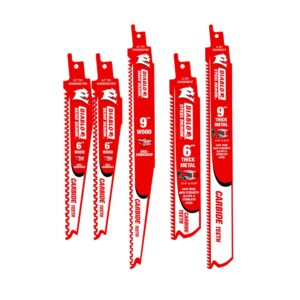 Diablo Reciprocating Saw Blade Set, Carbide, 5-Piece