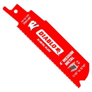 Diablo Reciprocating Saw Blade, Metal, 4 in, 14/18 TPI, 5-Pack