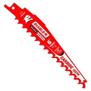 Diablo Reciprocating Saw Blade, Pruning, Carbide, 6 in, 3-Pack