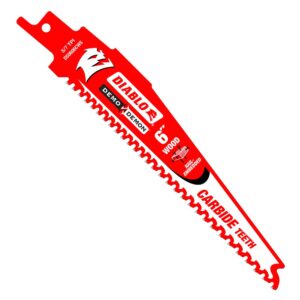 Diablo Reciprocating Saw Blade, Demolition, Carbide, 6 in, 5/7 TPI, 10-Pack
