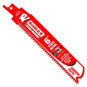 Diablo Reciprocating Saw Blade, Metal, Carbide, 6 in, 8 TPI, 3-Pack