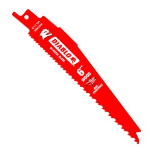 Diablo Reciprocating Saw Blade, Demolition, 6 in, 6/12 TPI, 5-Pack