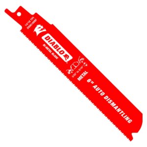 Diablo Reciprocating Saw Blade, Metal, Auto Demolition, 6 in, 25-Pack