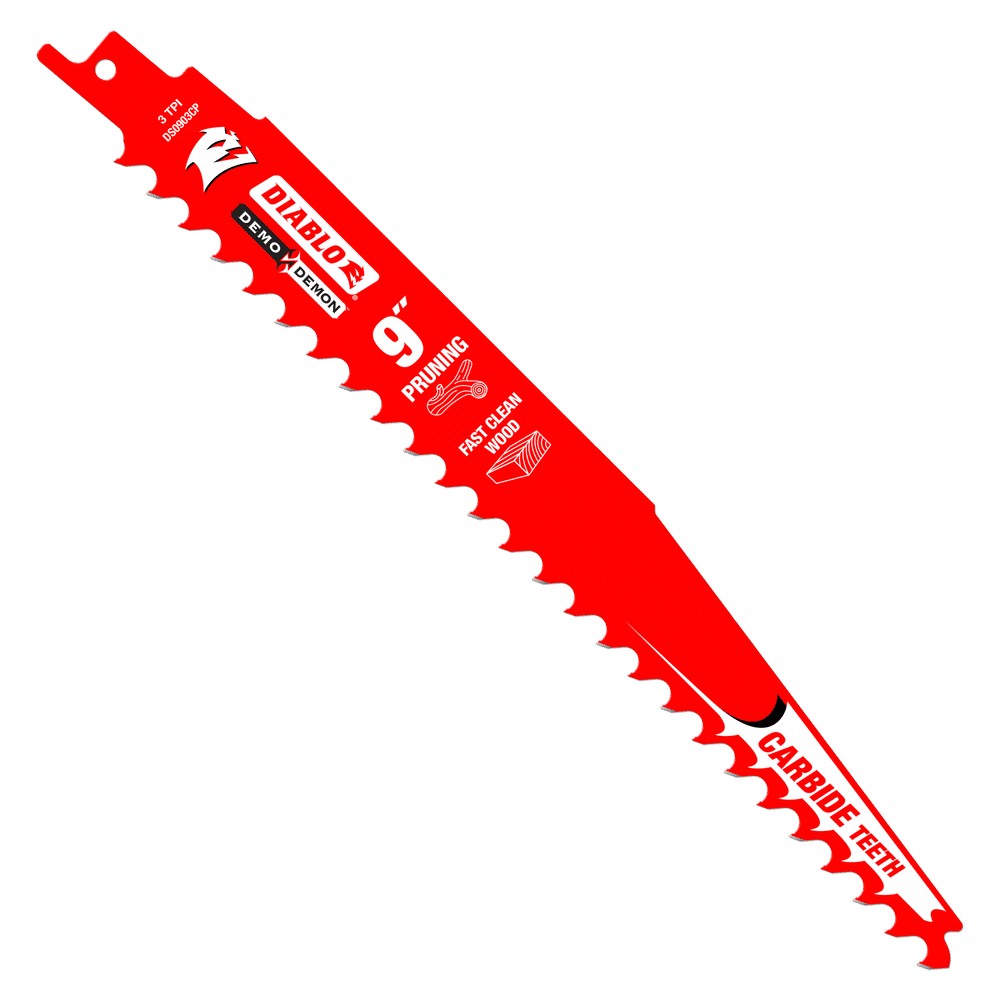 Diablo Reciprocating Saw Blade, Pruning, 9 in, Carbide, 10-Pack