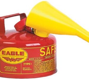 Eagle Gas Can, 1 gal, Safety, With Funnel