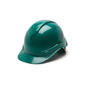 Pyramex Hard Hat, Cap Style, Green, 4-Point Ratchet