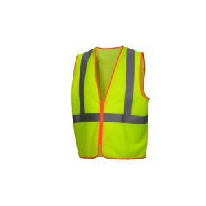 Pyramex Safety Vest, Lime, Class 2, Contrast Trim, Large