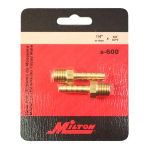 Milton Hose End, 1/4 in MNPT x 1/4 in Hose